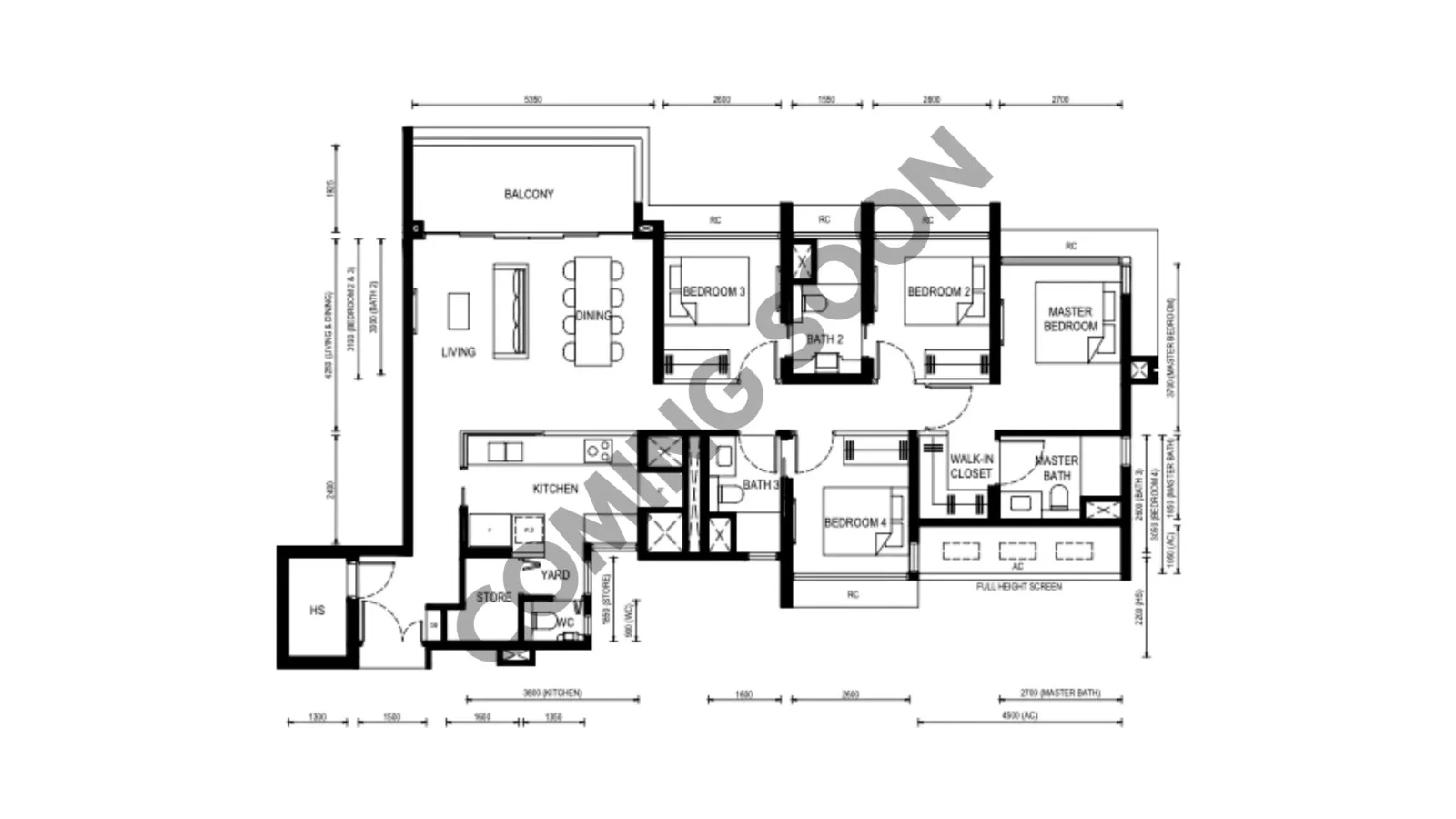 Thomson Reserve 4 Bedroom indicative floor plan layout with private lift