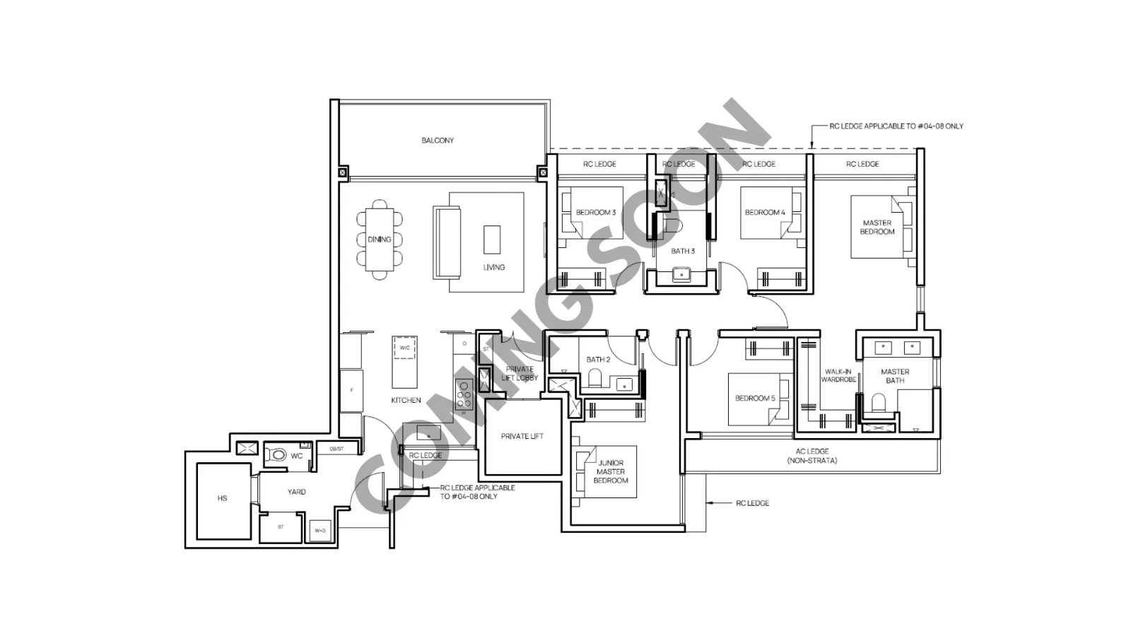 Thomson Reserve 5 Bedroom Suite indicative floor plan layout with private lift