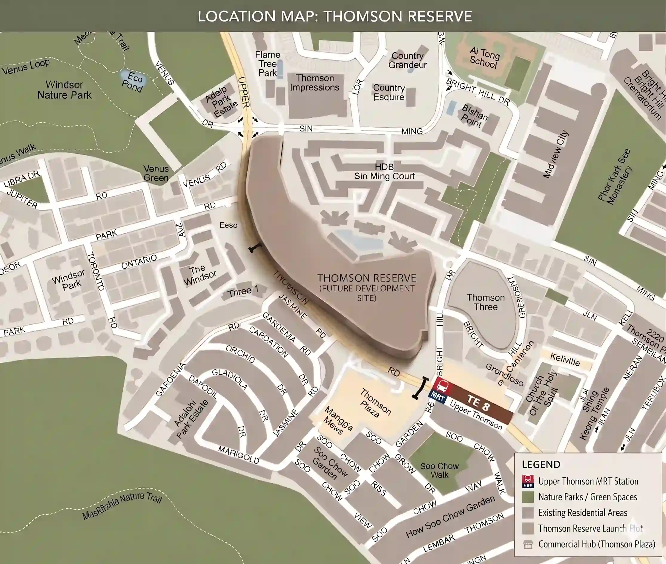 Proposed Site Map for Thomson Reserve